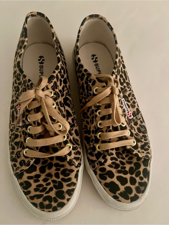 Superga Shoes - Superga Leopard-Print Canvas Sneakers in Tan & Black